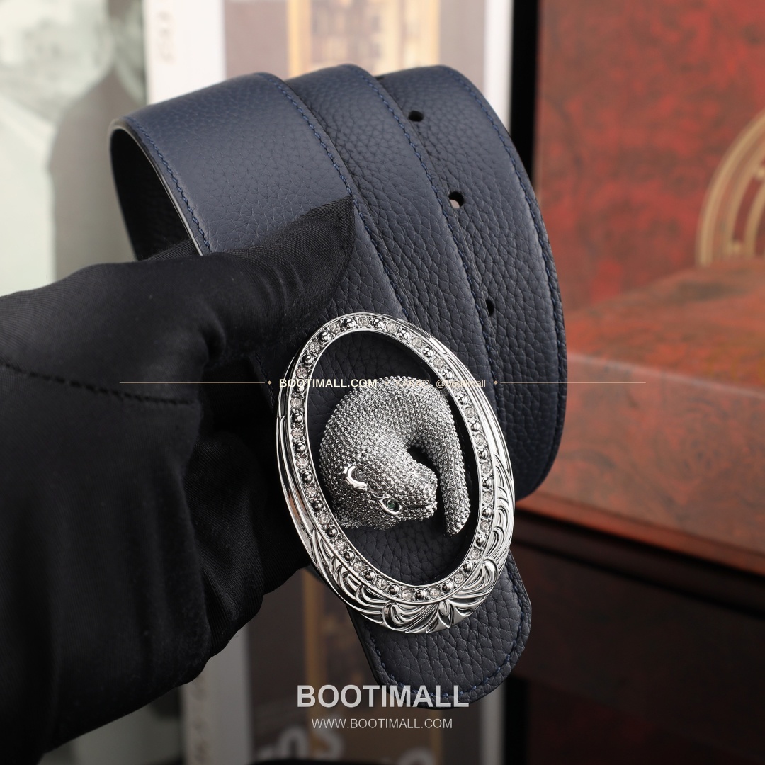 스테판 카프스킨 플레이트 버클 리버서블 벨트 Stephan Calfskin Plate Buckle Reversible Belt 3.8cm 4