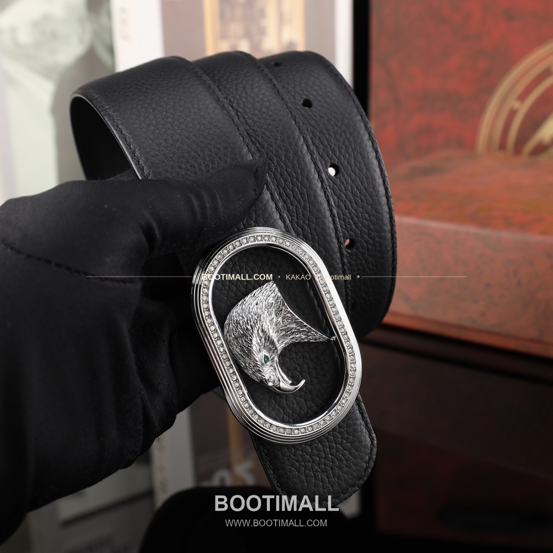 스테판 카프스킨 플레이트 버클 리버서블 벨트 Stephan Calfskin Plate Buckle Reversible Belt 3.8cm 4