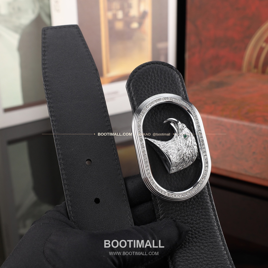 스테판 카프스킨 플레이트 버클 리버서블 벨트 Stephan Calfskin Plate Buckle Reversible Belt 3.8cm 5