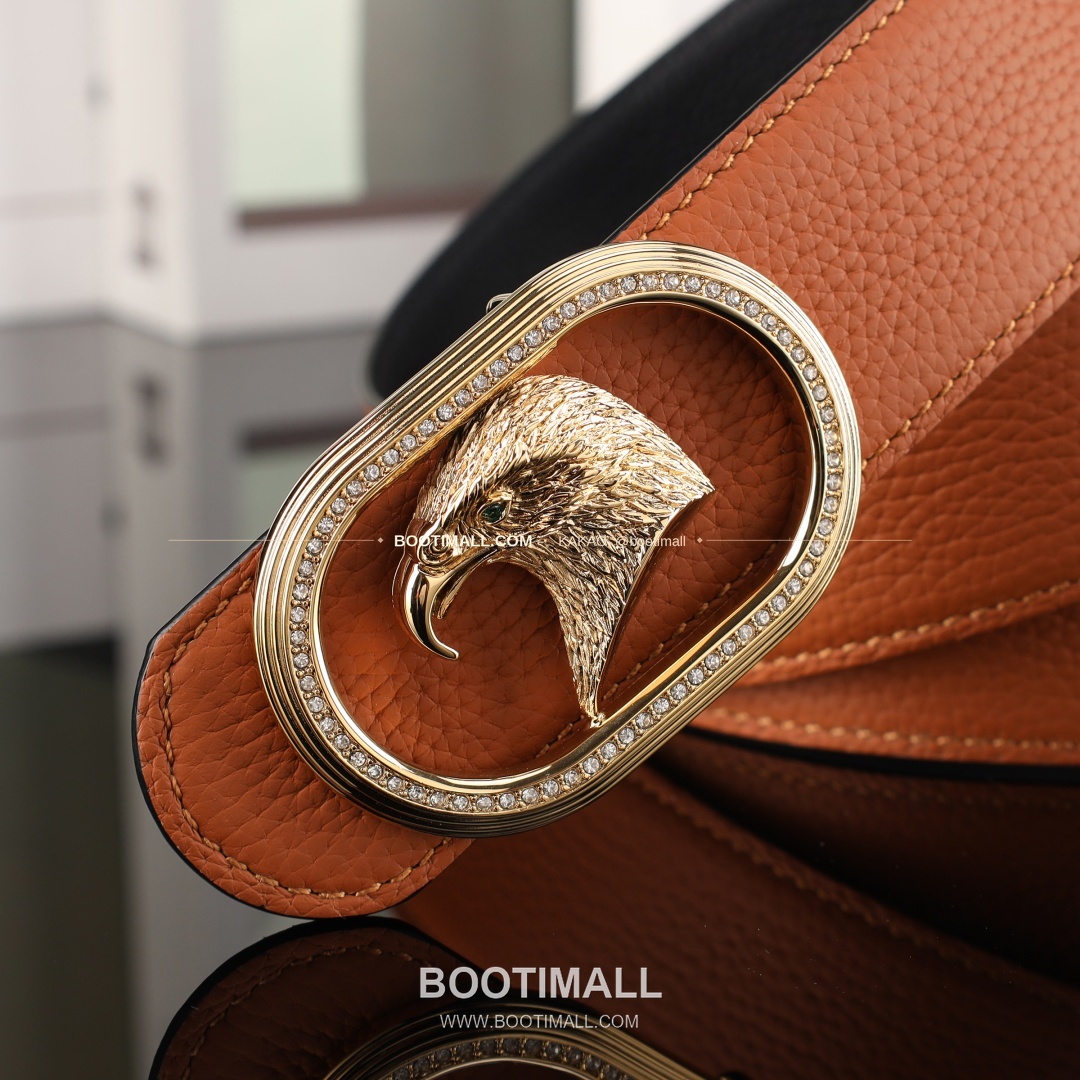 스테판 카프스킨 플레이트 버클 리버서블 벨트 Stephan Calfskin Plate Buckle Reversible Belt 3.8cm 9