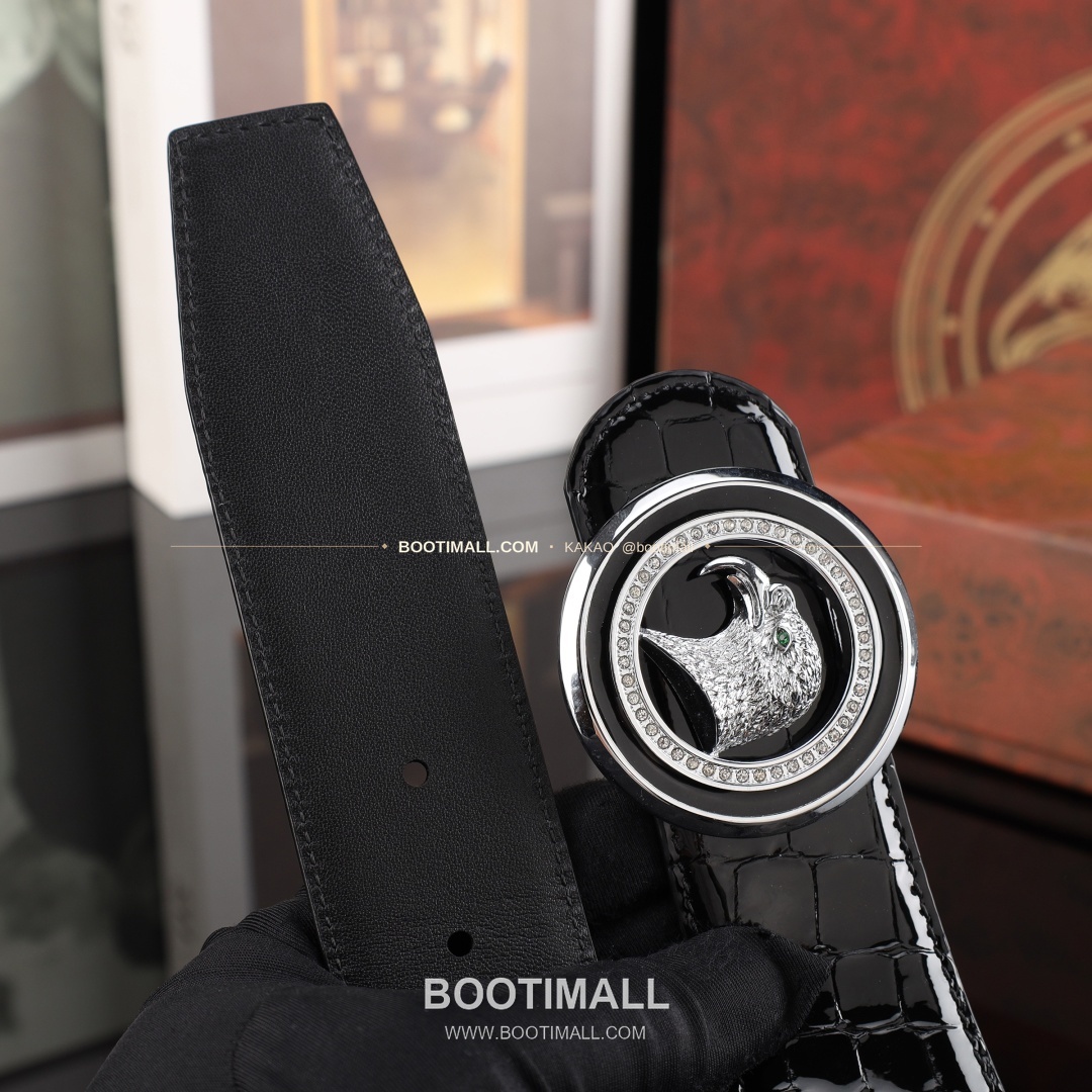 스테판 카프스킨 플레이트 버클 리버서블 벨트 Stephan Calfskin Plate Buckle Reversible Belt 3.8cm 5
