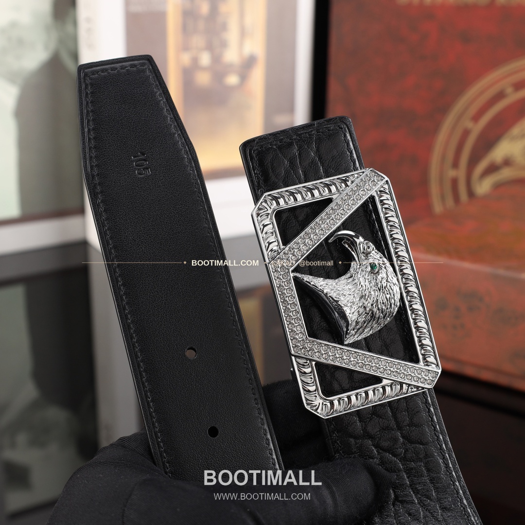스테판 카프스킨 플레이트 버클 리버서블 벨트 Stephan Calfskin Plate Buckle Reversible Belt 3.8cm 5
