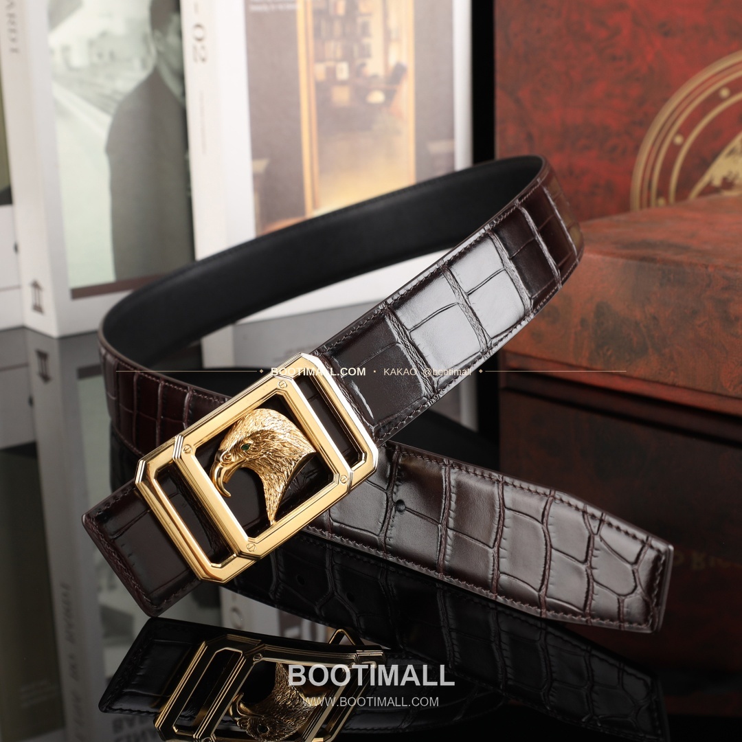 스테판 카프스킨 플레이트 버클 리버서블 벨트 Stephan Calfskin Plate Buckle Reversible Belt 3.8cm 7