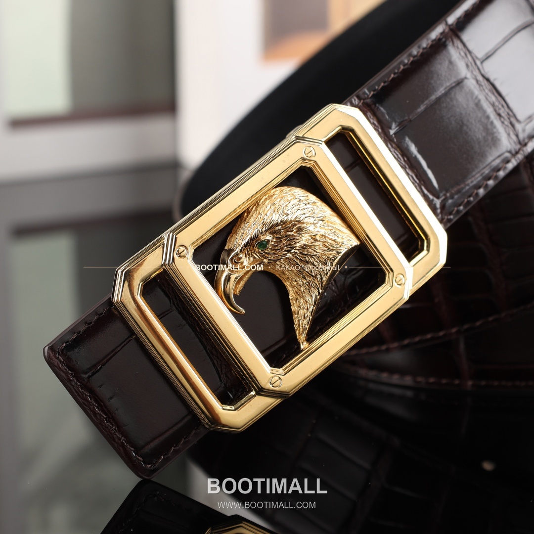 스테판 카프스킨 플레이트 버클 리버서블 벨트 Stephan Calfskin Plate Buckle Reversible Belt 3.8cm 8