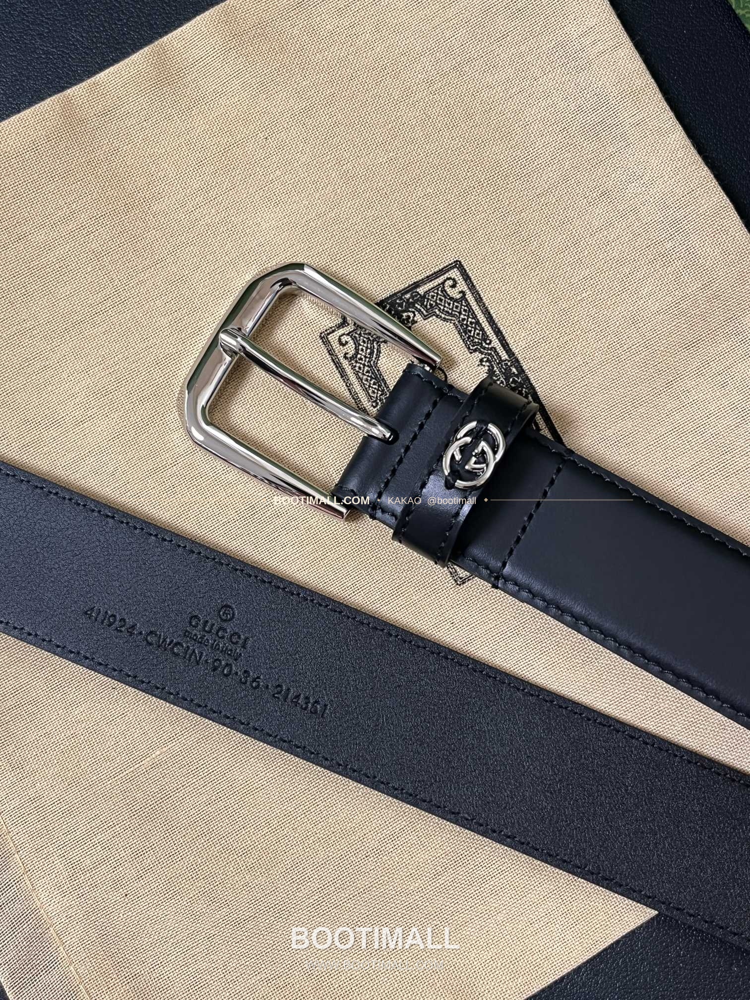 구찌 카프스킨 G 핀버클 블랙 벨트 Gucci Calfskin G Pin Buckle Black Belt 3.5cm 1