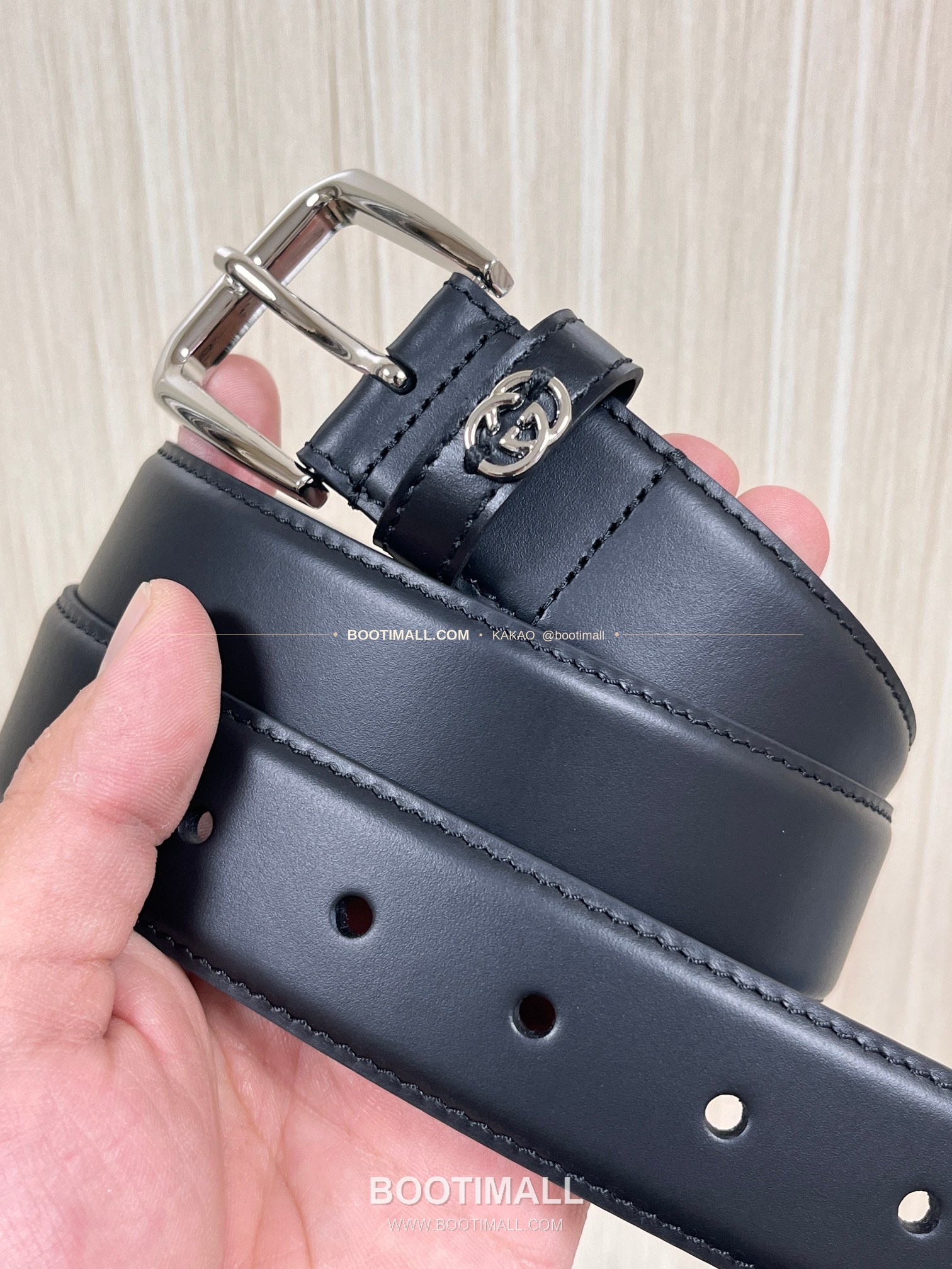 구찌 카프스킨 G 핀버클 블랙 벨트 Gucci Calfskin G Pin Buckle Black Belt 3.5cm 4