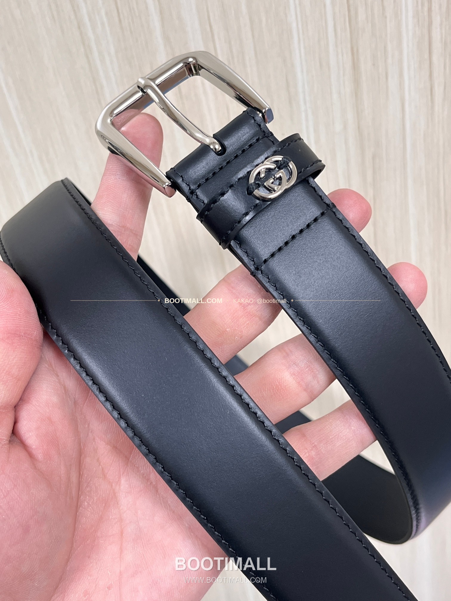 구찌 카프스킨 G 핀버클 블랙 벨트 Gucci Calfskin G Pin Buckle Black Belt 3.5cm 5