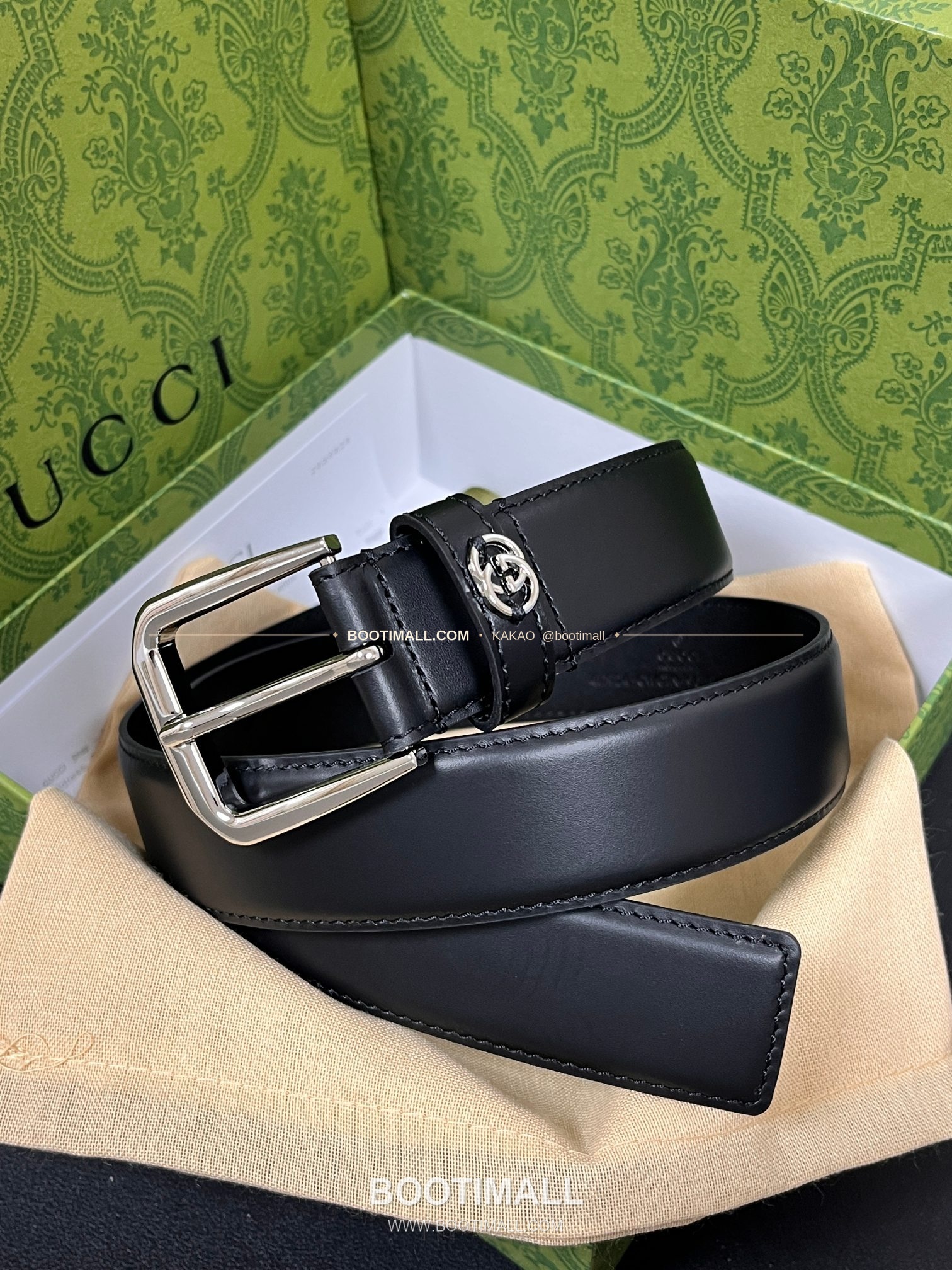 구찌 카프스킨 G 핀버클 블랙 벨트 Gucci Calfskin G Pin Buckle Black Belt 3.5cm 6