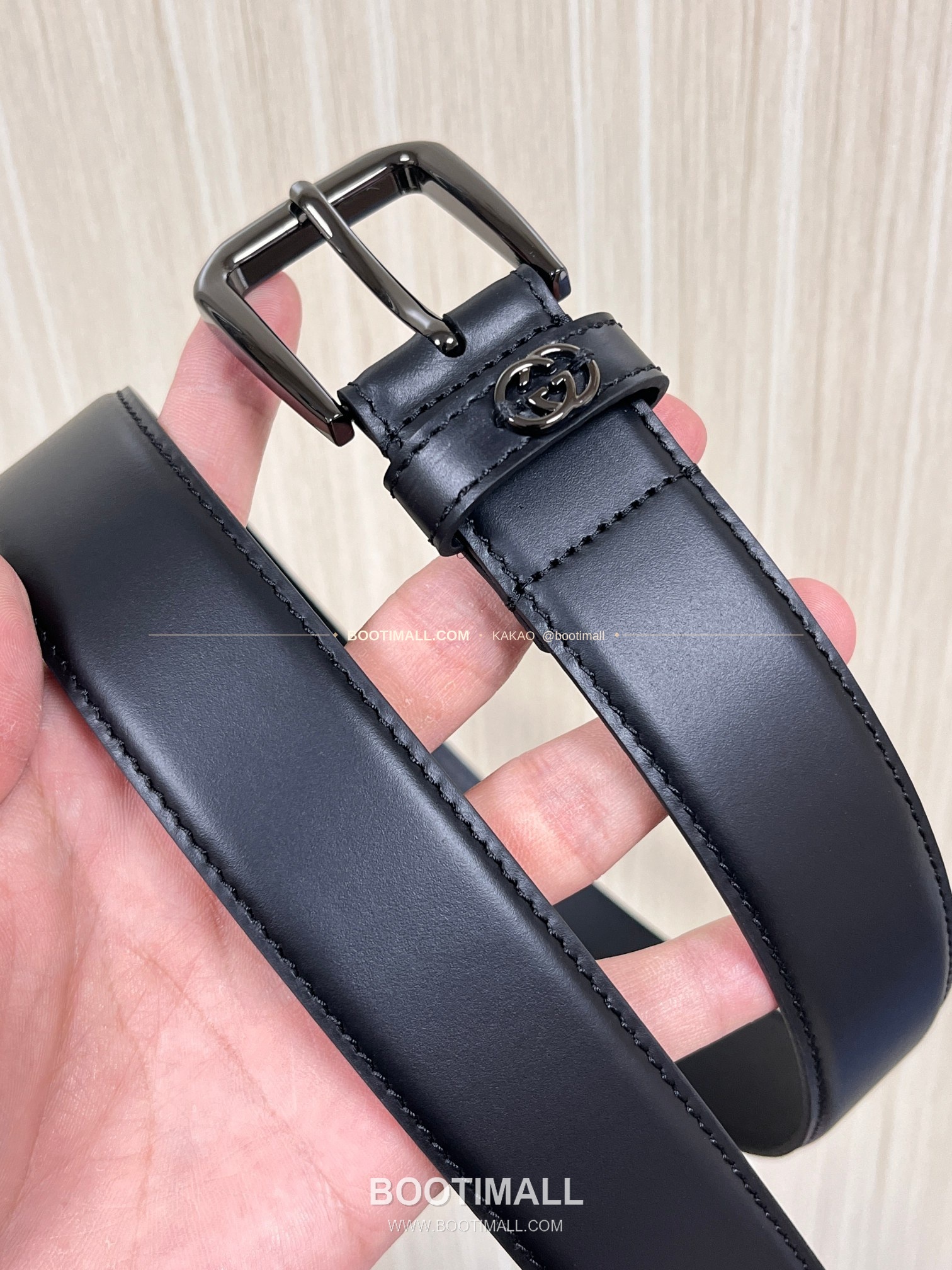 구찌 카프스킨 G 핀버클 블랙 벨트 Gucci Calfskin G Pin Buckle Black Belt 3.5cm 4