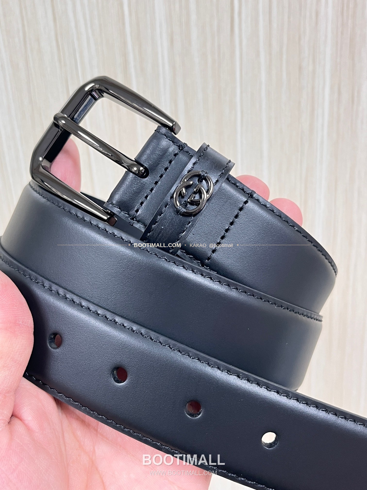 구찌 카프스킨 G 핀버클 블랙 벨트 Gucci Calfskin G Pin Buckle Black Belt 3.5cm 5