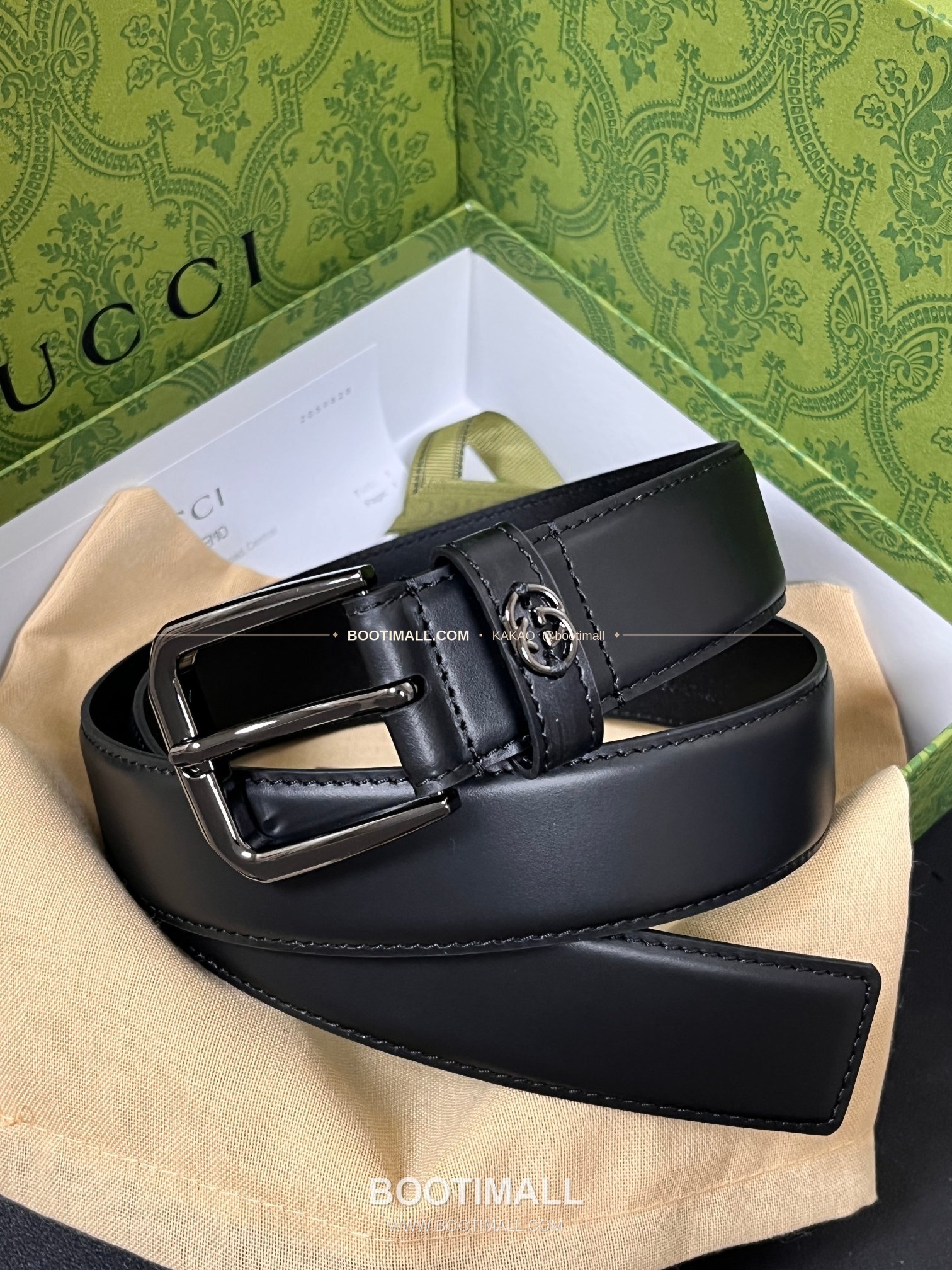 구찌 카프스킨 G 핀버클 블랙 벨트 Gucci Calfskin G Pin Buckle Black Belt 3.5cm 6
