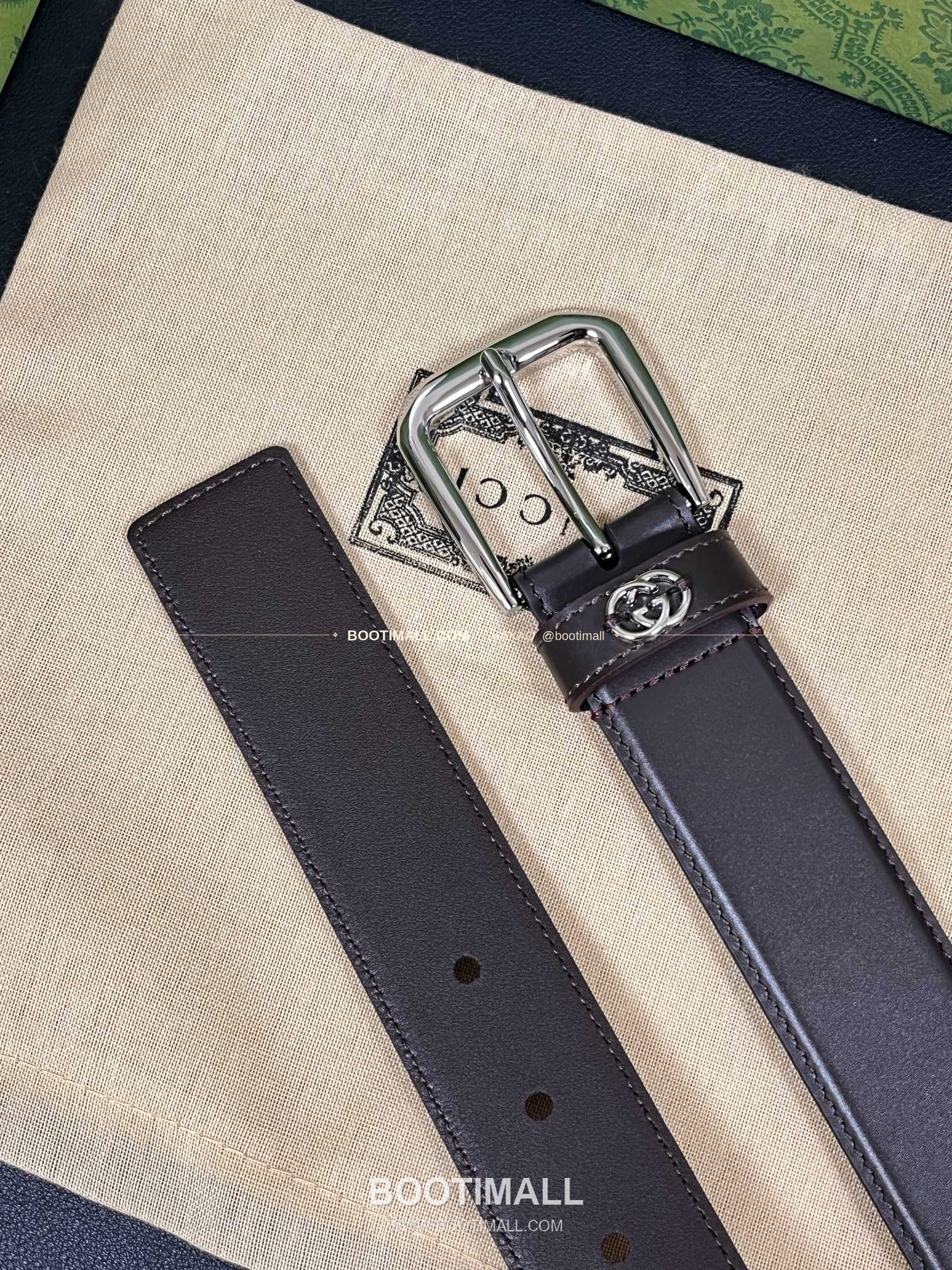 구찌 카프스킨 G 핀버클 엠보스 블랙 벨트 Gucci Calfskin G Pin Buckle Embossed Black Belt 3.5cm 4