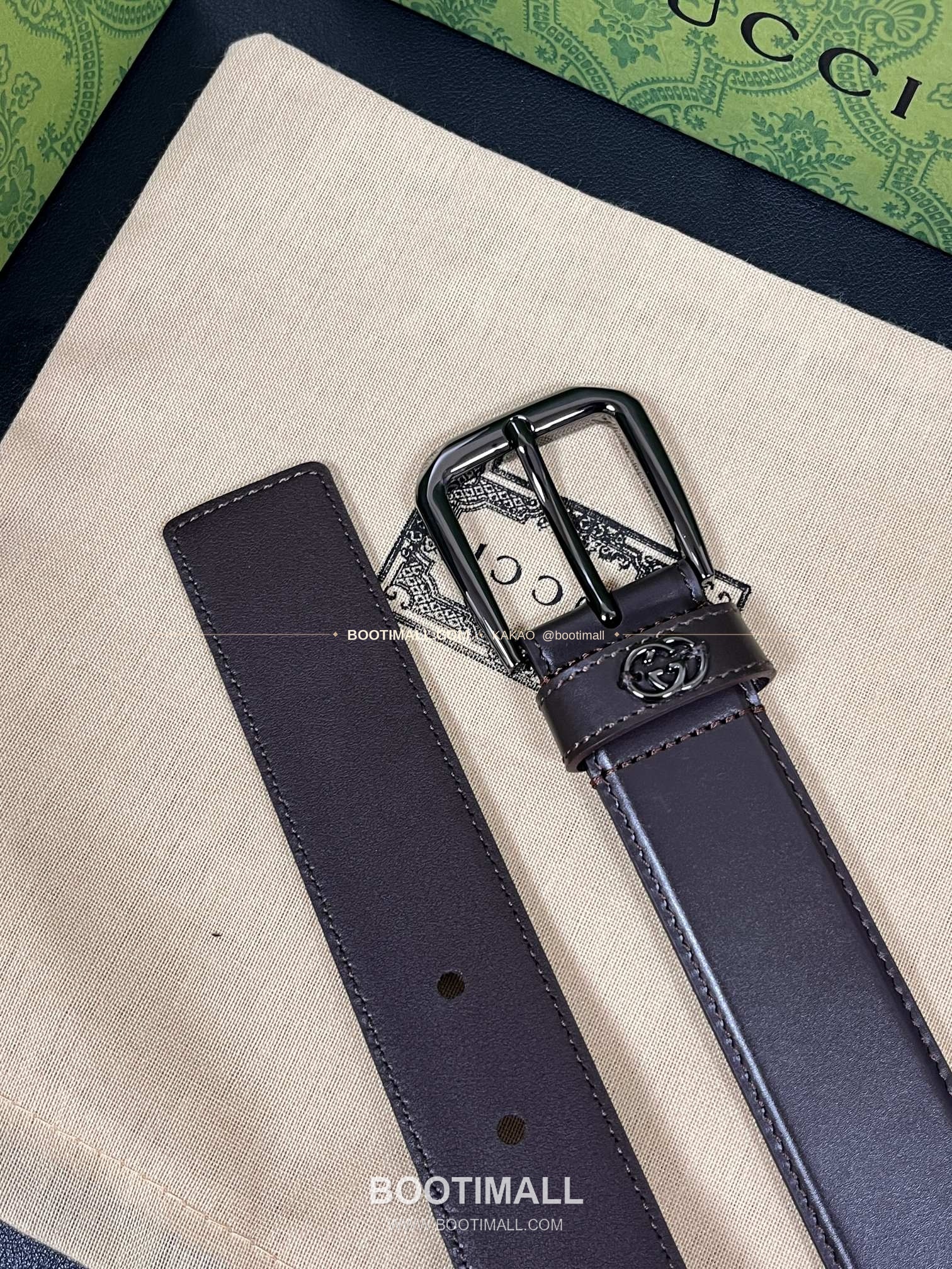 구찌 카프스킨 G 핀버클 엠보스 블랙 벨트 Gucci Calfskin G Pin Buckle Embossed Black Belt 3.5cm 4
