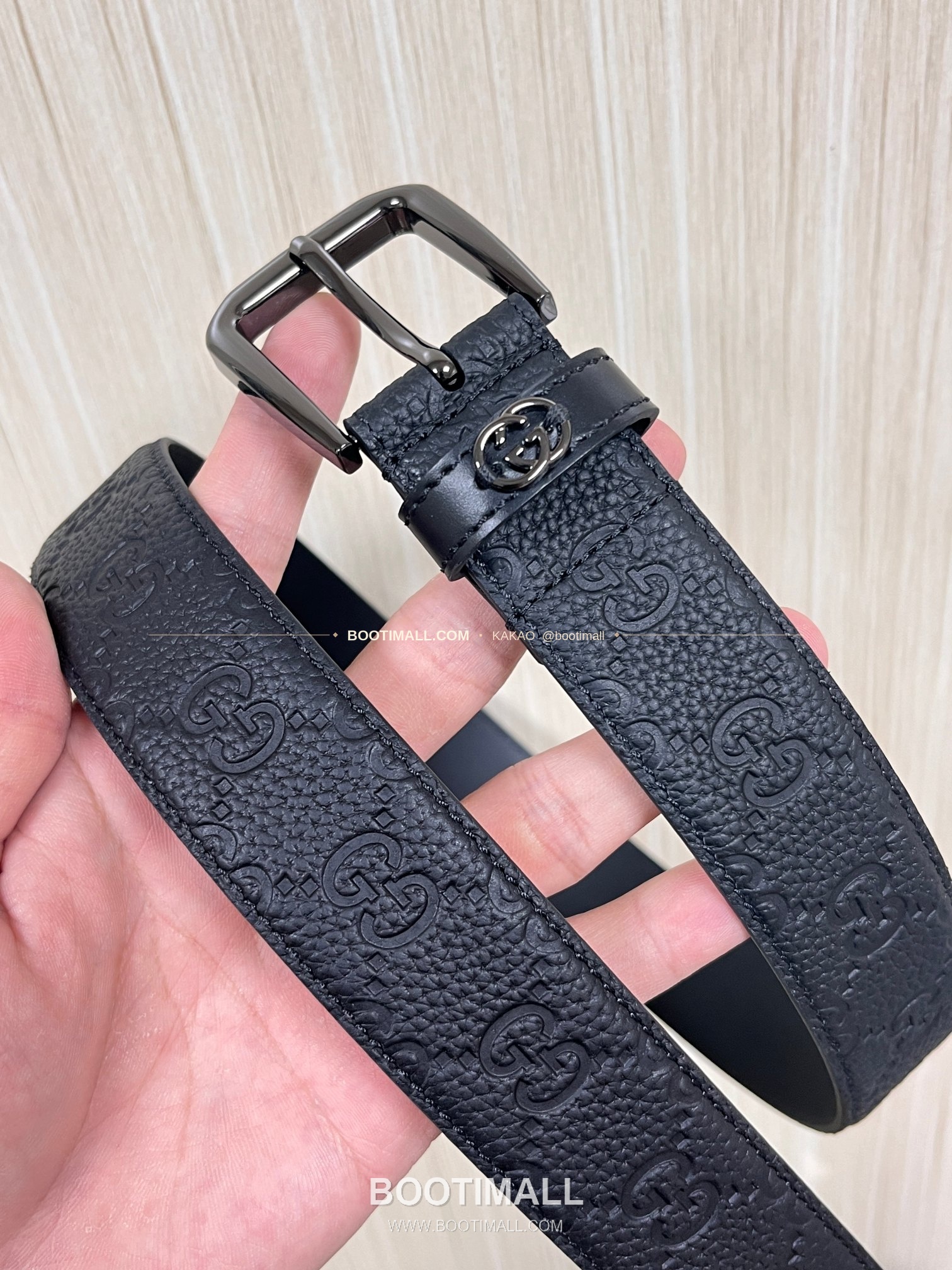 구찌 리치드 카프스킨 G 핀버클 블랙 벨트 Gucci Grained Calfskin G Pin Buckle Black Belt 3.5cm 3