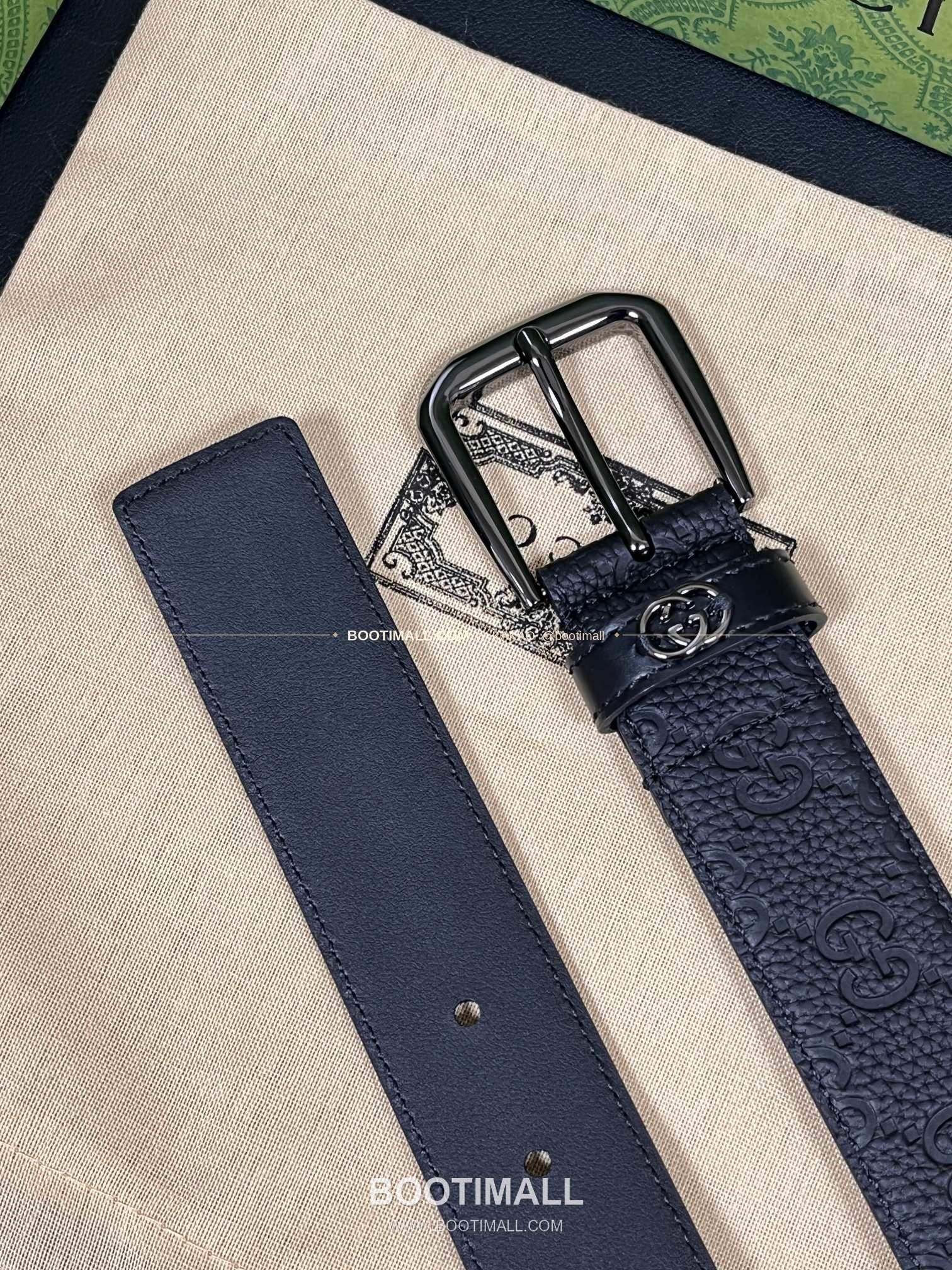 구찌 리치드 카프스킨 G 핀버클 블랙 벨트 Gucci Grained Calfskin G Pin Buckle Black Belt 3.5cm 4