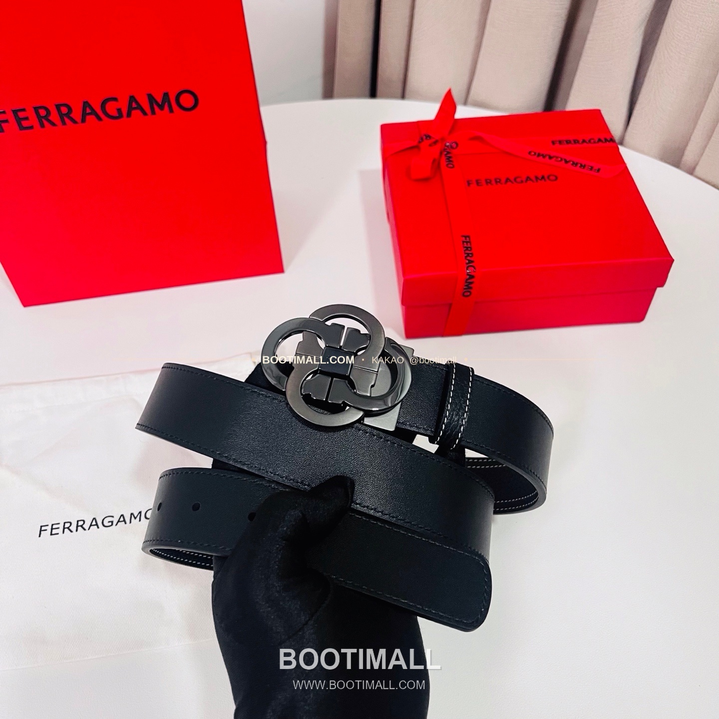 페라가모 간치니 더블버클 카프스킨 리버서블 벨트 Ferragamo Gancini Double Buckle Calfskin Reversible Belt 3.5cm 7