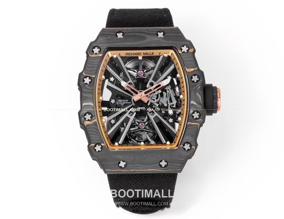 리차드밀 RM12-01 골드카본 스켈레톤 토노형 수동 Richard Mille RM12-01 Gold Carbon Skeleton Tonneau Manual RM12-01 47mm 1