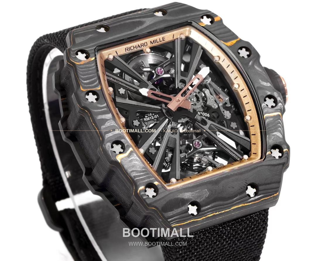 리차드밀 RM12-01 골드카본 스켈레톤 토노형 수동 Richard Mille RM12-01 Gold Carbon Skeleton Tonneau Manual RM12-01 47mm 4