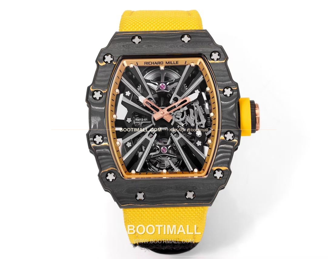 리차드밀 RM12-01 골드카본 스켈레톤 토노형 수동 Richard Mille RM12-01 Gold Carbon Skeleton Tonneau Manual RM12-01 47mm 1