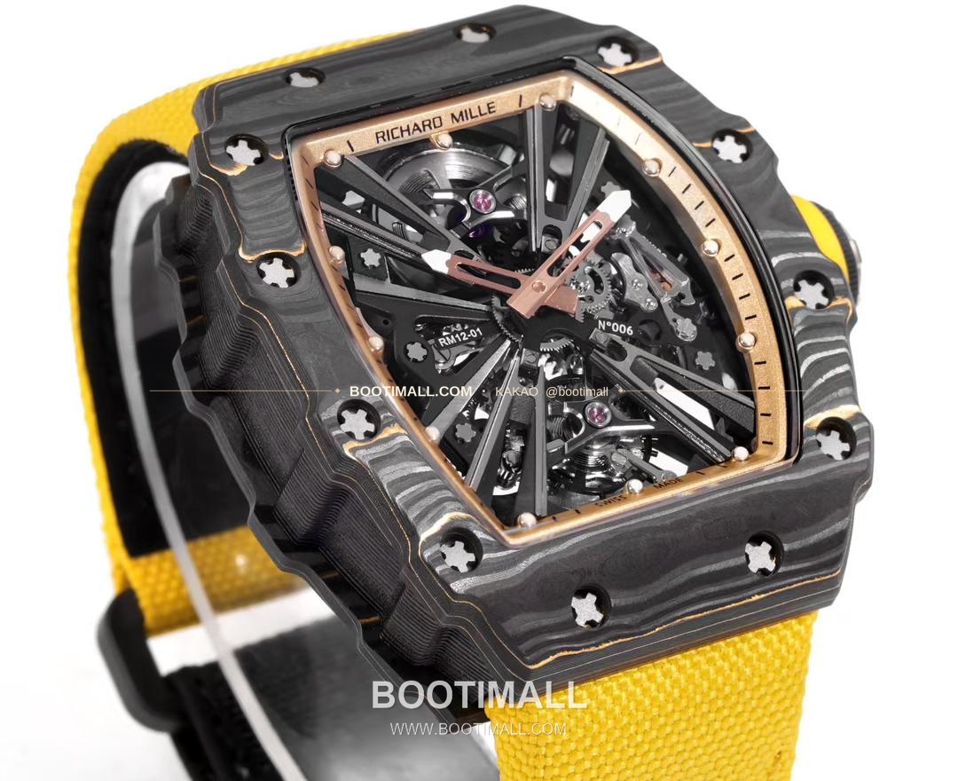 리차드밀 RM12-01 골드카본 스켈레톤 토노형 수동 Richard Mille RM12-01 Gold Carbon Skeleton Tonneau Manual RM12-01 47mm 3