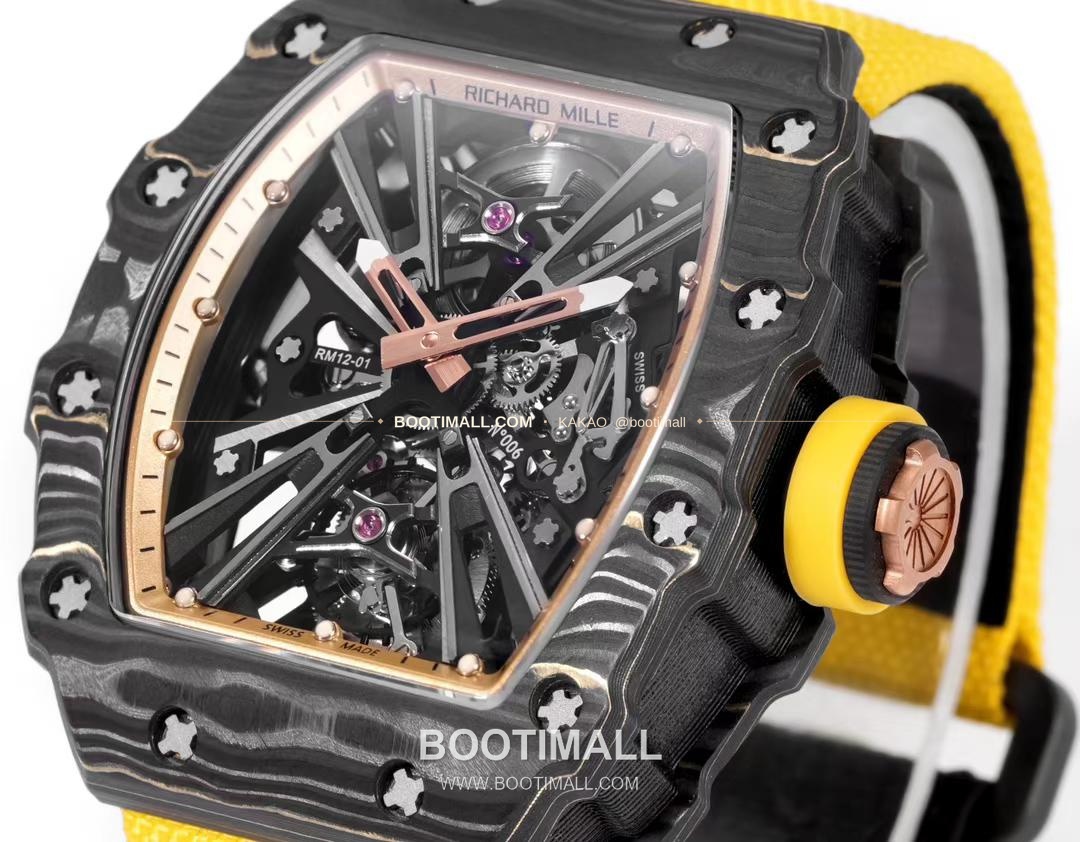 리차드밀 RM12-01 골드카본 스켈레톤 토노형 수동 Richard Mille RM12-01 Gold Carbon Skeleton Tonneau Manual RM12-01 47mm 4