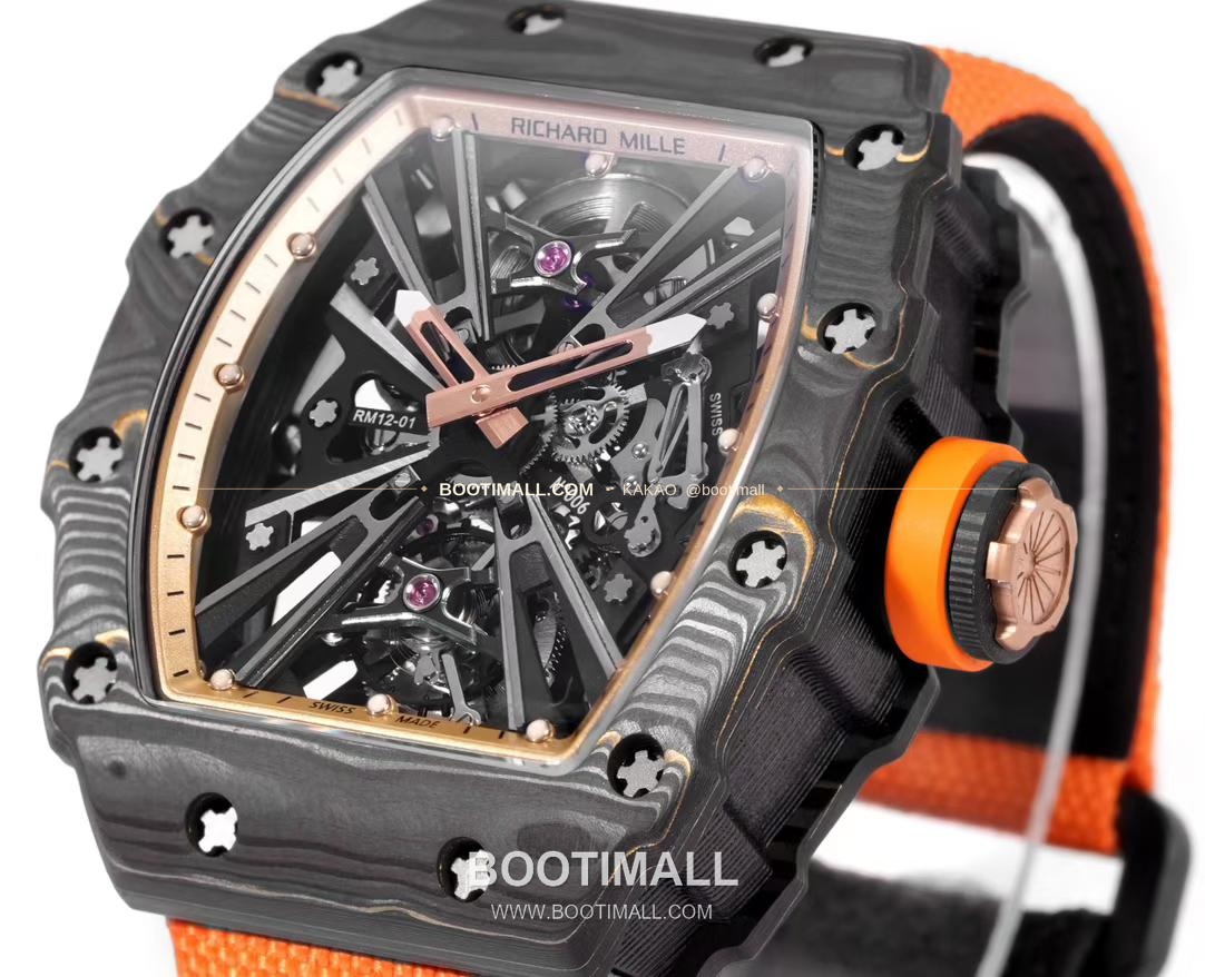 리차드밀 RM12-01 골드카본 스켈레톤 토노형 수동 Richard Mille RM12-01 Gold Carbon Skeleton Tonneau Manual RM12-01 47mm 2