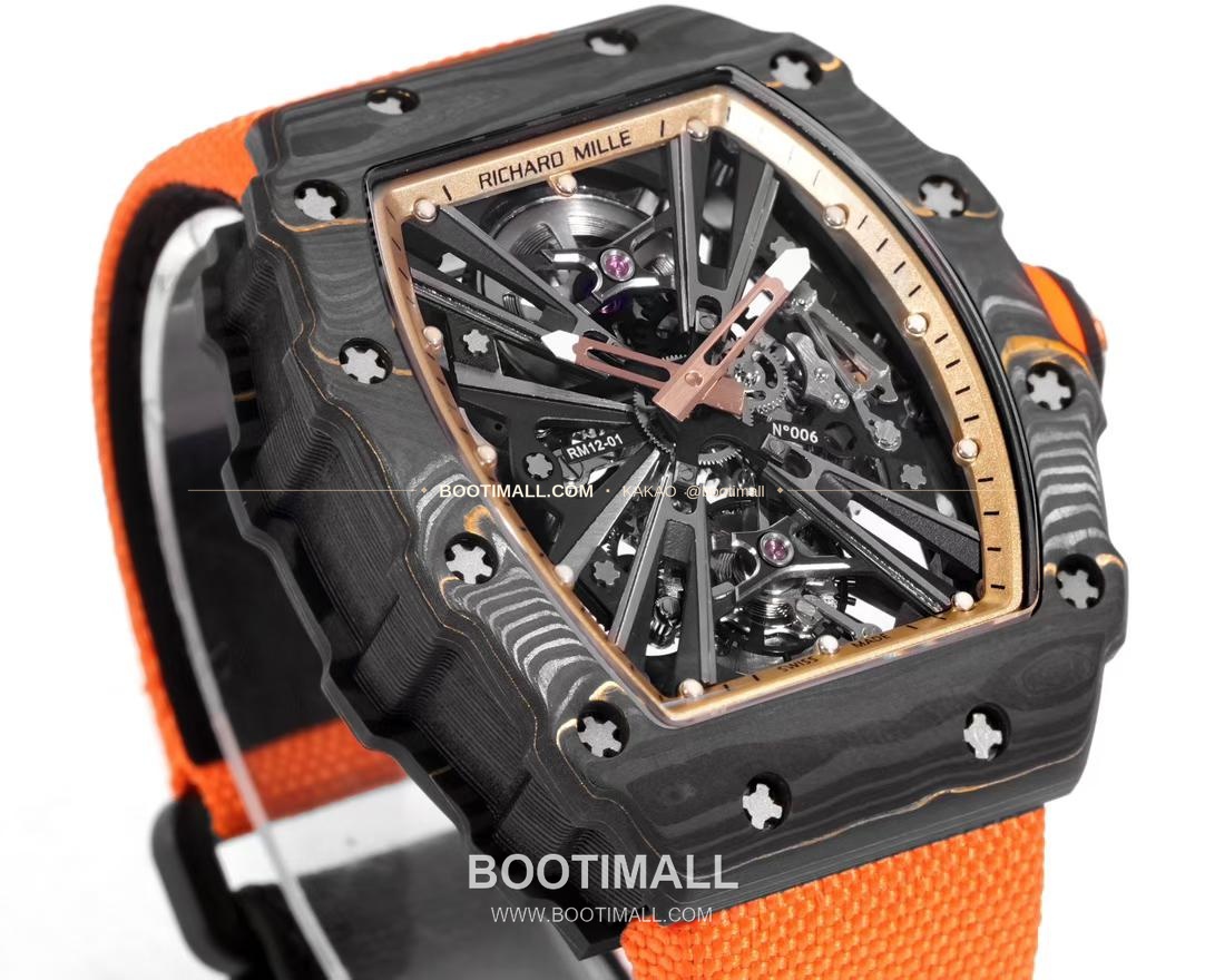 리차드밀 RM12-01 골드카본 스켈레톤 토노형 수동 Richard Mille RM12-01 Gold Carbon Skeleton Tonneau Manual RM12-01 47mm 4