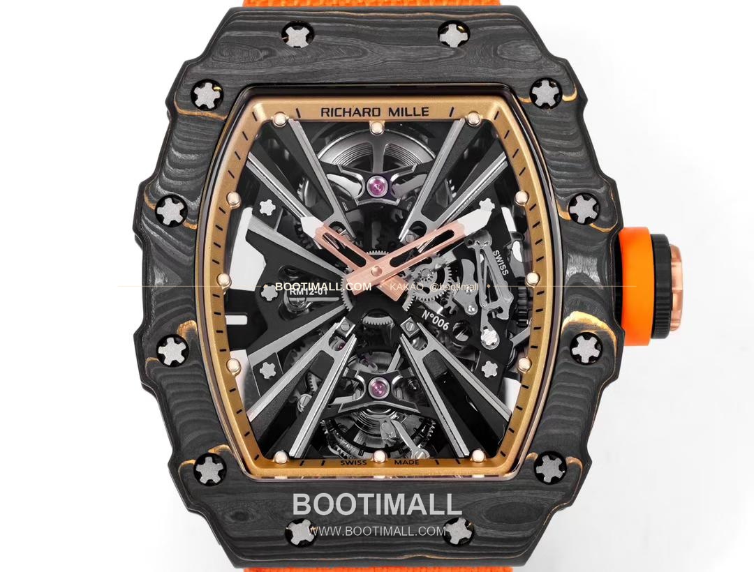 리차드밀 RM12-01 골드카본 스켈레톤 토노형 수동 Richard Mille RM12-01 Gold Carbon Skeleton Tonneau Manual RM12-01 47mm 6
