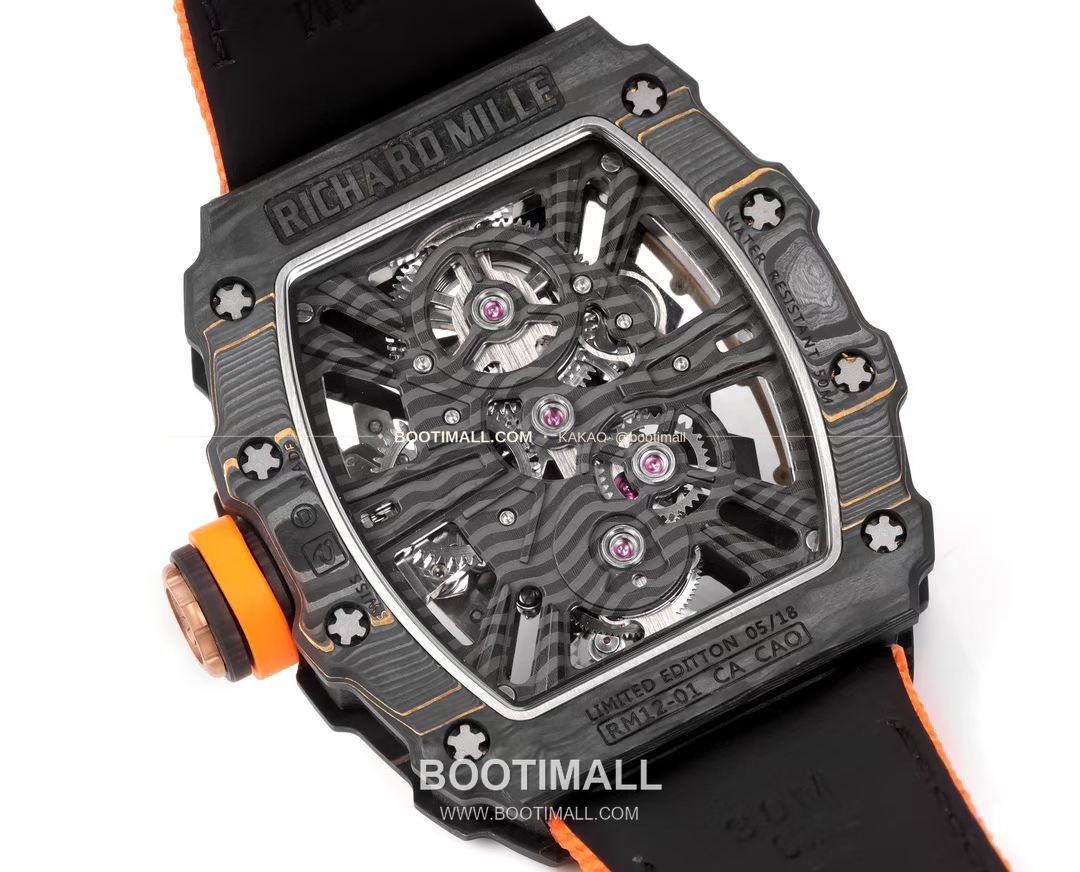 리차드밀 RM12-01 골드카본 스켈레톤 토노형 수동 Richard Mille RM12-01 Gold Carbon Skeleton Tonneau Manual RM12-01 47mm 8