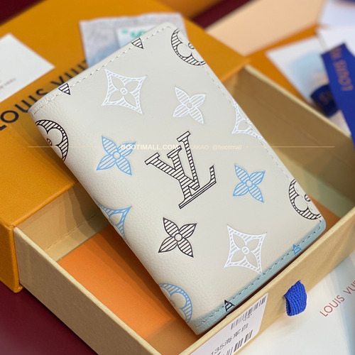 루이비통 모노그램 섀도우 레더 네이비 화이트 반지갑 Louis Vuitton Monogram Shadow Leather Navy White Bifold Wallet M29135