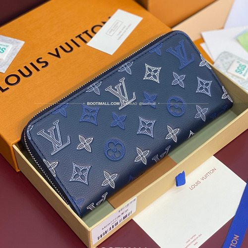 루이비통 지피 월렛 호리즌탈 모노그램 섀도우 레더 네이비 화이트 장지갑 Louis Vuitton Zippy Wallet Horizontal Monogram Shadow Leather Navy White Long Wallet M29777 21cm
