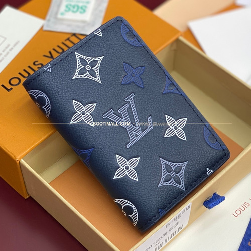루이비통 모노그램 섀도우 레더 네이비 화이트 반지갑 Louis Vuitton Monogram Shadow Leather Navy White Bifold Wallet M29135