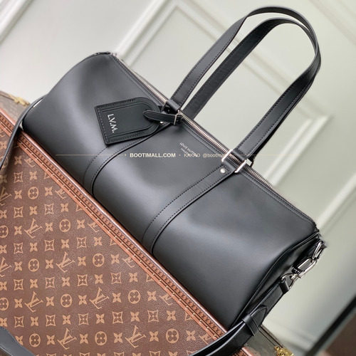 루이비통 니들 모노그램 레더 블랙 더플백 Louis Vuitton Needle Monogram Leather Black Duffle Bag M28000 46cm