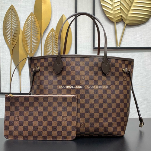 루이비통 네버풀 미디움 다미에 에벤 캔버스 브라운 토트백 Louis Vuitton Neverfull Medium Damier Ebene Canvas Brown Tote Bag N41603 31cm