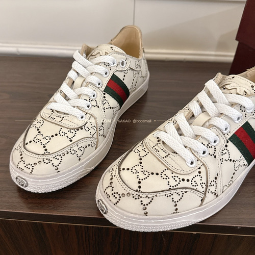 구찌 스트레치 송아지가죽 펀칭 빈티지 로우탑 스니커즈 Gucci Stretch Calfskin Perforated Vintage Low-Top Sneakers