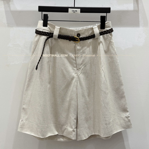 셀린느 2026 린넨 벨티드 루즈핏 숏팬츠 Celine 2026 Linen Belted Loose Fit Shorts