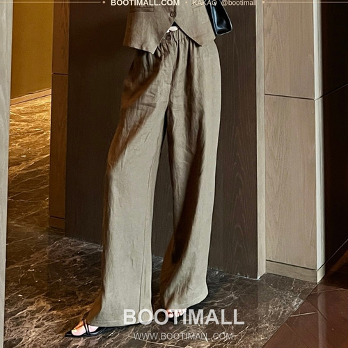 로로피아나 2026SS 코튼린넨 자수 루즈핏 스트레이트 팬츠 Loro Piana 2026 SS Cotton Linen Embroidered Loose Fit Straight Pants