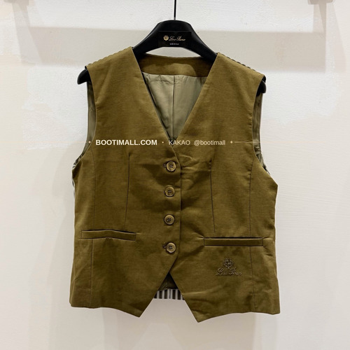 로로피아나 2026SS 코튼린넨 스트라이프 패치 레귤러핏 베스트 Loro Piana 2026 SS Cotton Linen Stripe Patch Regular Fit Vest