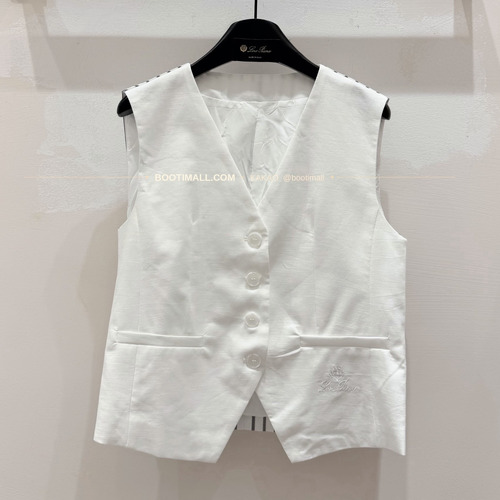 로로피아나 2026SS 코튼린넨 스트라이프 패치 레귤러핏 베스트 Loro Piana 2026 SS Cotton Linen Stripe Patch Regular Fit Vest