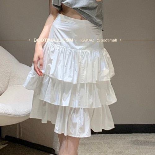 발렌티노 2026SS 티어드 플레어 하이웨이스트 미디 스커트 Valentino 2026 SS Tiered Flare High Waist Midi Skirt