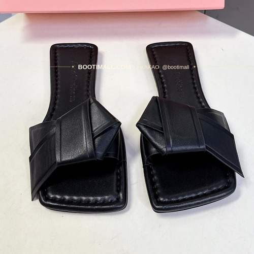 아크네스튜디오 레더 보우 스트랩 스퀘어토 플랫 슬리퍼 Acne Studios Leather Bow Strap Square Toe Flat Sandals