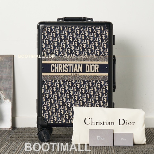 디올 Oblique 캔버스 알루미늄 프레임 캐리어 트렁크 Dior Oblique Canvas Aluminum Frame Carry-On Suitcase 90047 57cm