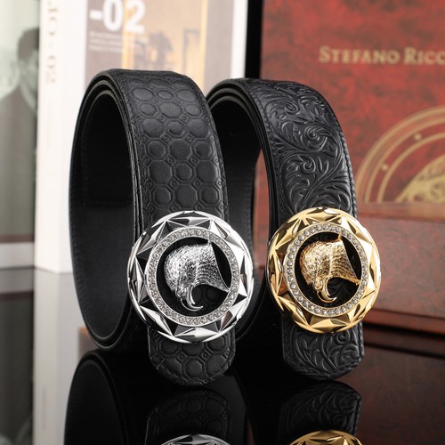 스테판 카프스킨 플레이트 버클 리버서블 벨트 Stephan Calfskin Plate Buckle Reversible Belt 3.8cm