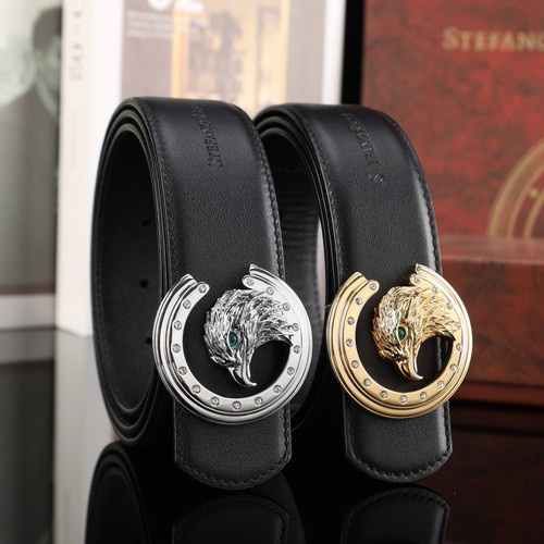 스테판 카프스킨 플레이트 버클 리버서블 벨트 Stephan Calfskin Plate Buckle Reversible Belt 3.8cm