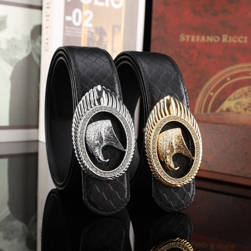 스테판 카프스킨 플레이트 버클 리버서블 벨트 Stephan Calfskin Plate Buckle Reversible Belt 3.8cm
