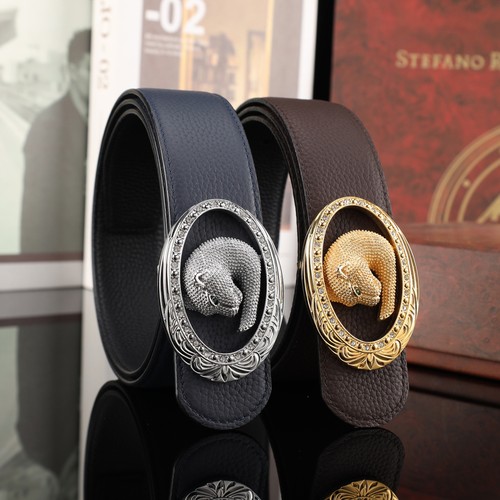 스테판 카프스킨 플레이트 버클 리버서블 벨트 Stephan Calfskin Plate Buckle Reversible Belt 3.8cm