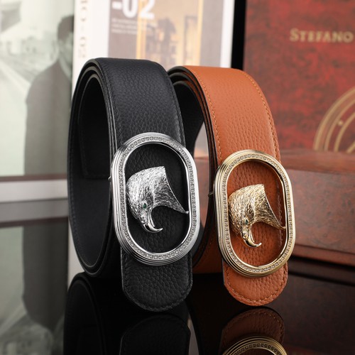 스테판 카프스킨 플레이트 버클 리버서블 벨트 Stephan Calfskin Plate Buckle Reversible Belt 3.8cm