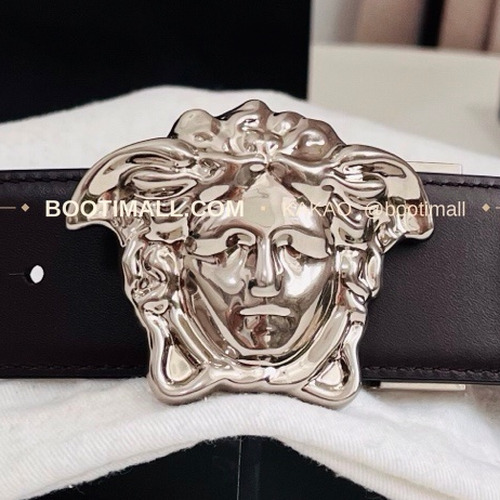 베르사체 카프스킨 메두사 리버서블 블랙 브라운 벨트 Versace Calfskin Medusa Reversible Black Brown Belt 4cm