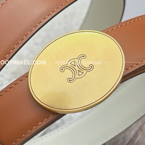 셀린느 카프스킨 로고 플로팅 버클 리버서블 벨트 Celine Calfskin Logo Floating Buckle Reversible Belt 2.5cm