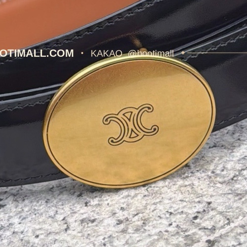 셀린느 카프스킨 로고 플로팅 버클 리버서블 벨트 Celine Calfskin Logo Floating Buckle Reversible Belt 2.5cm